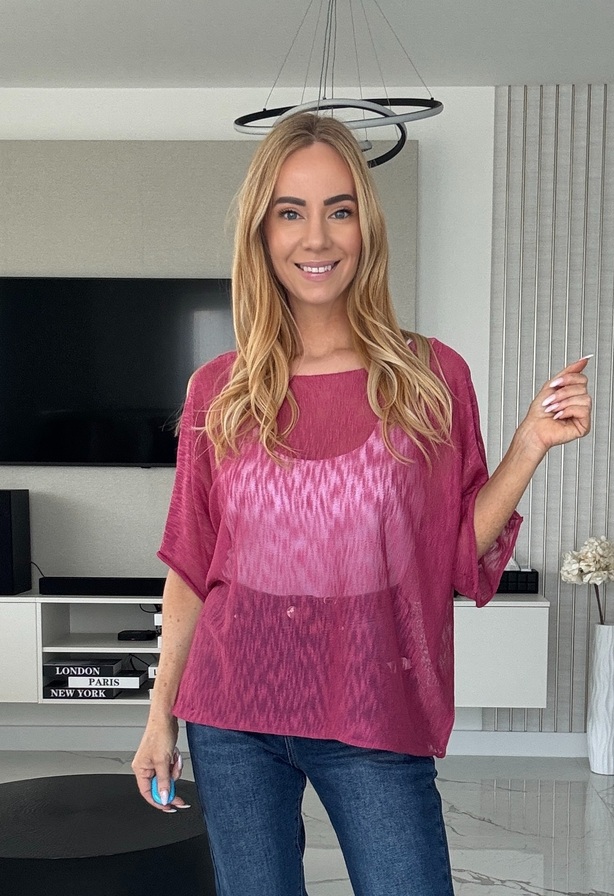Gami pulóver padlizsán – Női kötött pulóver – Innova Fashion